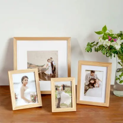 Khung ảnh gỗ để bàn 10x15 bản 2 cm | màu tự nhiên, trắng, đen, nâu, xám, đỏ - Hình ảnh 2