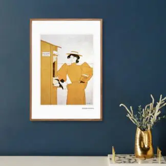 Poster Woman picking up bathing suits