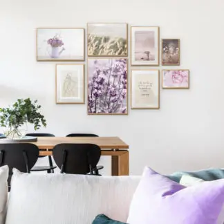 Enchanted Purple - Bộ 8 tranh khung kính treo tường