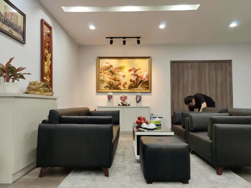 Tranh Cửu ngư quần hội liền khối tin chọn làm quà tặng giàm đốc Happy Food