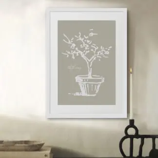 Poster Engraved Plant