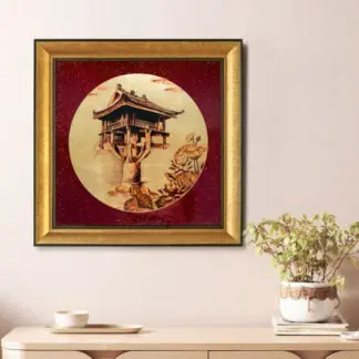 Chùa Một Cột - Tranh sơn mài dát vàng