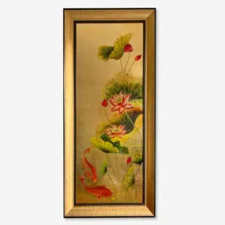 Hữu Liên Ngư - Tranh sơn mài dát vàng