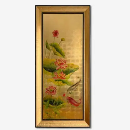 Tả Liên Ngư - Tranh sơn mài dát vàng
