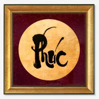 Thư pháp chữ Phúc - Tranh sơn mài dát vàng