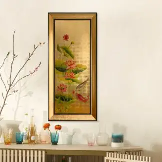 Tả Liên Ngư - Tranh trang trí sơn mài dát vàng