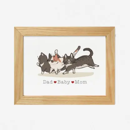 Cat Family - Postcard in tên theo yêu cầu - Hình ảnh 3