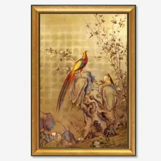 Cẩm Xuân Đồ - Tranh sơn mài dát vàng phòng thờ