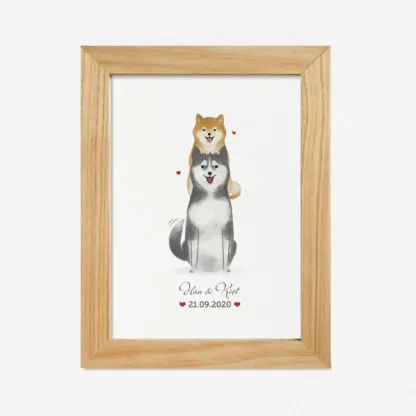 Shiba Couple - Postcard in tên theo yêu cầu - Hình ảnh 3