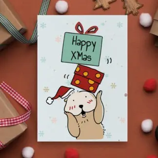 Thiệp giáng sinh Happy X-Mas