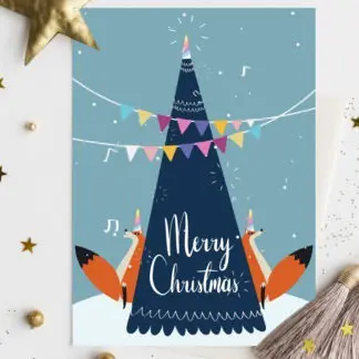 Thiệp giáng sinh Christmas Fox
