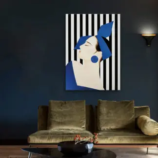 Tranh cô gái hiện đại màu xanh - Tranh canvas