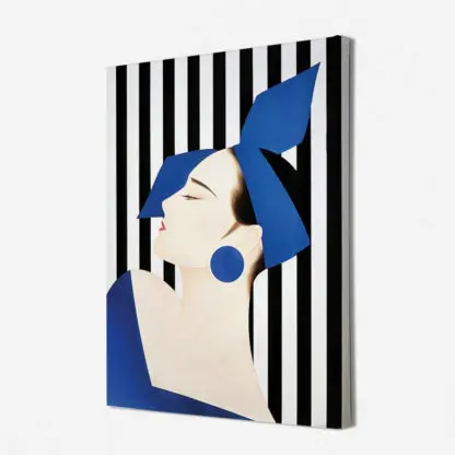 Tranh cô gái hiện đại màu xanh - Tranh canvas - Hình ảnh 3