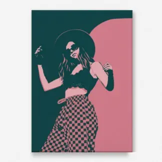 Tranh cô gái cá tính nền hồng - Tranh canvas