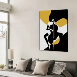 Tranh cô gái chơi đàn Cello - Tranh canvas