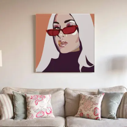 Tranh cô gái hiện đại thời trang - Tranh canvas - Hình ảnh 2