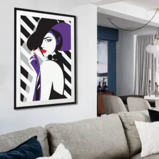 Tranh cô gái nghệ thuật Stripes