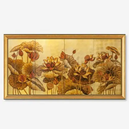 Kim Liên Vạn Phúc - Tranh sơn mài dát vàng phòng thờ