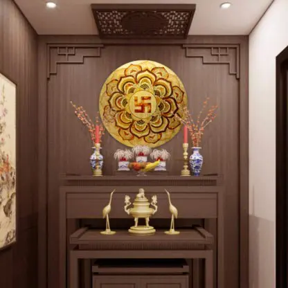 Mandala - Tranh sơn mài dát vàng phòng thờ