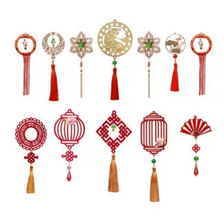 COMBO 12D - Bộ 12 phụ kiên trang trí cây mai, trang trí cây đào