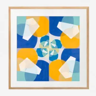 Tranh trừu tượng lập thể xanh Green Squares - Joseph Schillinger