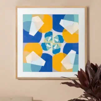 Tranh trừu tượng lập thể xanh Green Squares - Joseph Schillinger