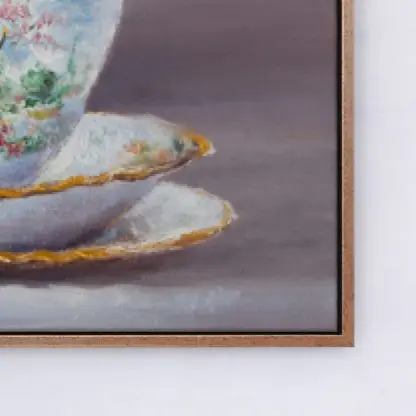 Tea cups - Tranh sơn dầu cổ điển những tách trà vintage 60x80 - Hình ảnh 3