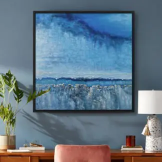 Blue Abstract - Tranh sơn dầu phong cảnh trừu tượng 90x90