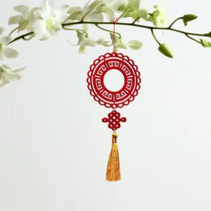Bộ 3 Vòng Đại Cát - Dây trang trí cây mai cây đào gỗ khắc hoa văn treo tết | 3VDCD - Hình ảnh 2