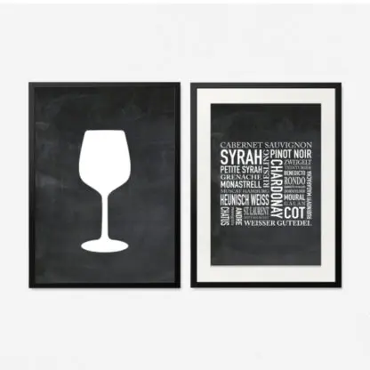 Bộ tranh ly rượu và tranh chữ tên gọi các loại rượu 40x60 cm - Hình ảnh 2