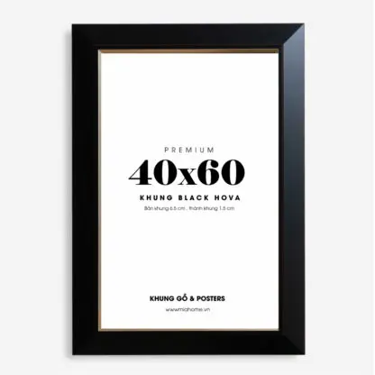 Khung Tranh 40x60 cm A2 Black Hova bản 6.5 cm