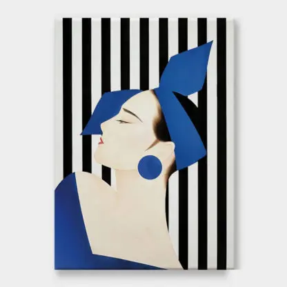 Tranh cô gái hiện đại màu xanh - Tranh canvas
