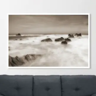 Ảnh phong cảnh biển màu sepisa - Tranh canvas