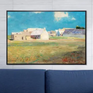 Tranh canvas phong cảnh ngoại ô miền quê nắng vàng trời xanh - Odilon Redon