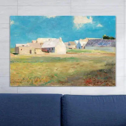 Tranh canvas phong cảnh ngoại ô miền quê nắng vàng trời xanh - Odilon Redon - Hình ảnh 4