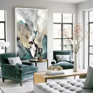 Tranh canvas trừu tượng xanh ngọc