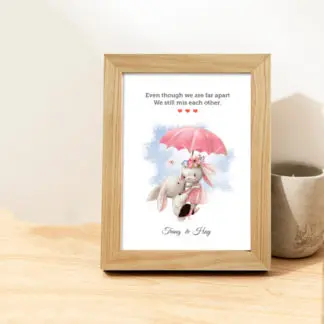 Lovely Rabbit - Tranh couple cặp đôi quà tặng viết tên theo yêu cầu hình động vật