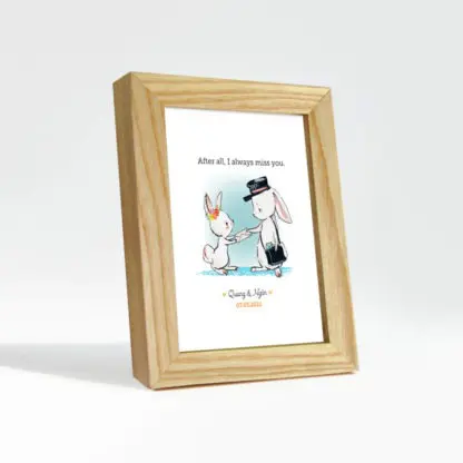 I Always Miss You - Tranh couple cặp đôi quà tặng viết tên theo yêu cầu hình động vật