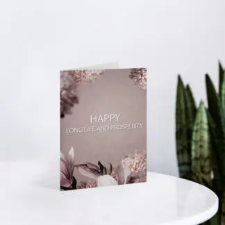 Thiệp quà tặng mừng thọ Happy Long Life and Prosperity