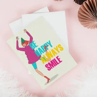 Thiệp quà tặng chúc ngày mới Be Happy Always Smile