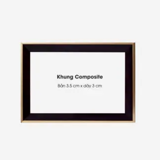Khung Tranh A4, A3, A2 đen viền vàng đẹp KC01