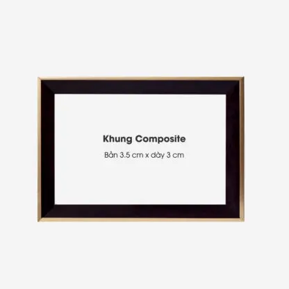 Khung Tranh A4, A3, A2 đen viền vàng đẹp KC01