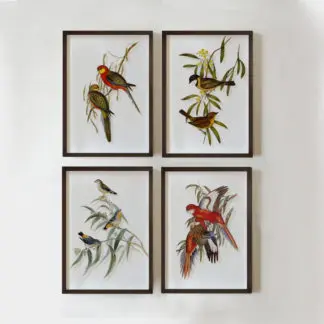 Bộ 4 tranh đôi chim uyên ương SOA5