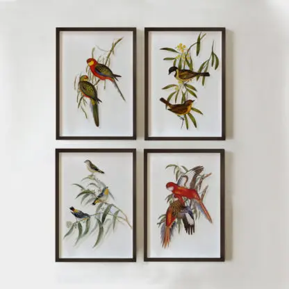 Bộ 4 tranh đôi chim uyên ương SOA5