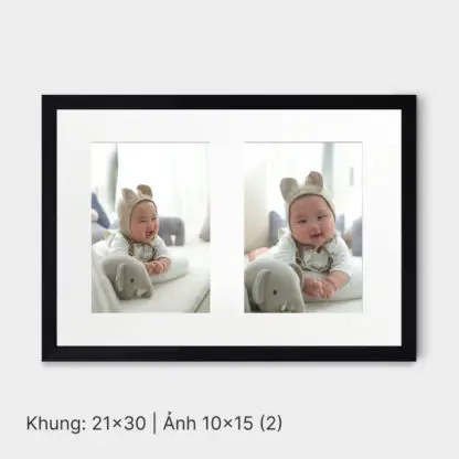 Loving Family | Bộ khung ảnh treo tường 5 bức, gỗ sồi đen - LF5BL - Hình ảnh 6