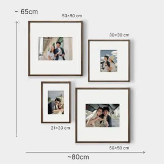 Being a family | Bộ khung ảnh treo tường 4 bức, gỗ sồi nâu - BF4B