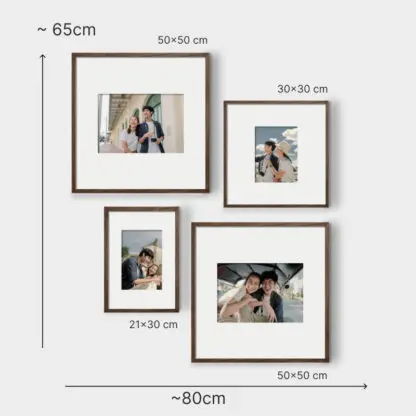 Being a family | Bộ khung ảnh treo tường 4 bức, gỗ sồi nâu - BF4B - Hình ảnh 2