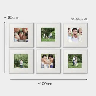 My Family | Bộ khung ảnh treo trang trí tường 6 bức, gỗ sồi trắng - MF6W