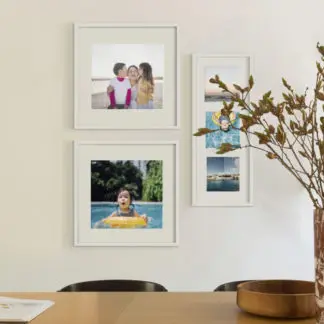 Happy Memories | Bộ khung tranh gỗ treo tường 3 bức, gỗ sồi trắng - HM3W