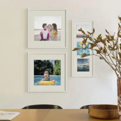 Happy Memories | Bộ khung tranh gỗ treo tường 3 bức, gỗ sồi trắng - HM3W